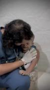 کلیپی از ترس کودک فلسطینی بعد از بمباران غزه ...