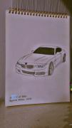 نقاشی زیبا و با جزئیات از خودروی بی ام و (BMW)