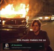 موسیقی عمیق و حال و هوای رایان گاسلینگ در کنار ماشین آتش گرفته