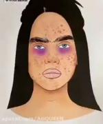 نقاشی رو میکاپ کرده...........