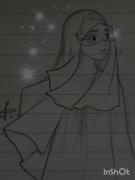 نقاشی زیبای دخترانه با حجاب