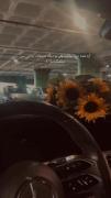 حس نوستالژیک و گذر زمان با گل‌های آفتابگردان در خودرو
